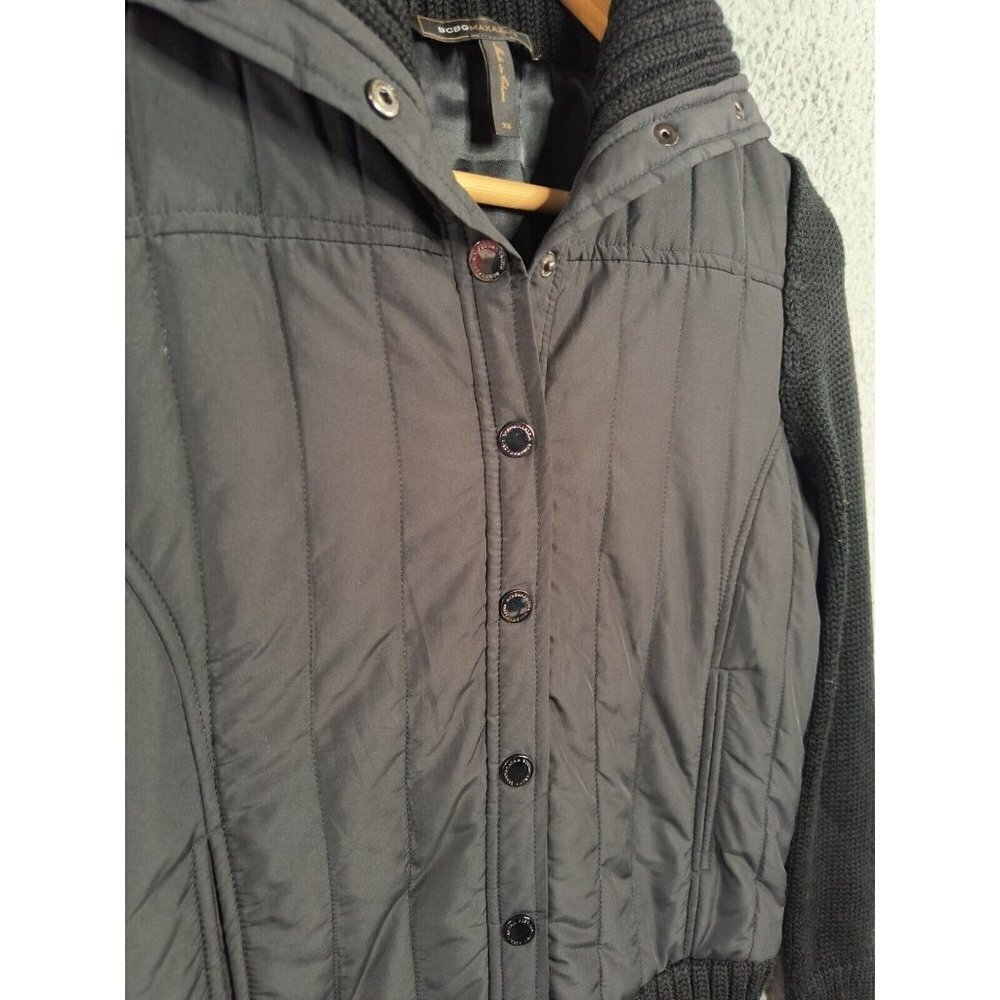 Bcbgmaxazria Womens Solid Black Collared Winter P… - image 3